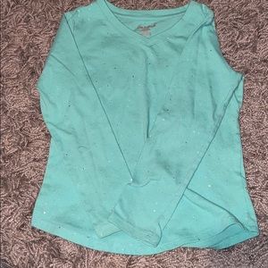 Solid color sparkly girls long sleeve